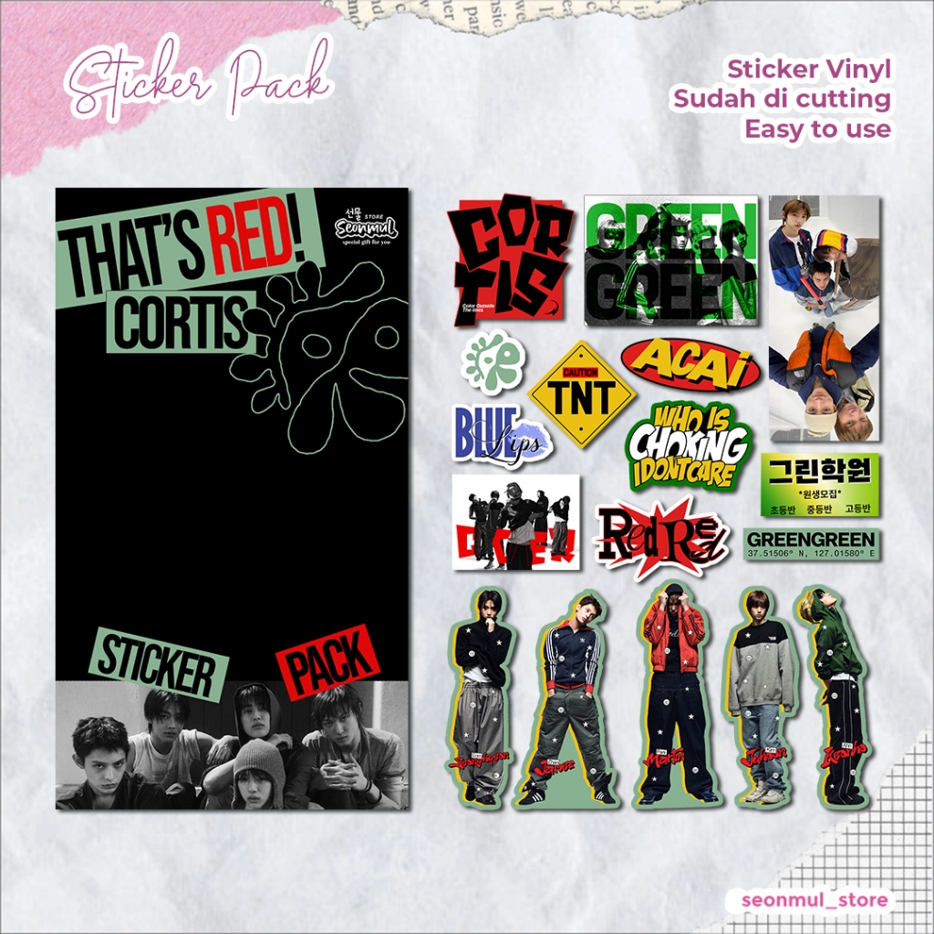 Jual STICKER PACK CORTIS GREENGREEN REDRED / STICKER VINYL DECO ...