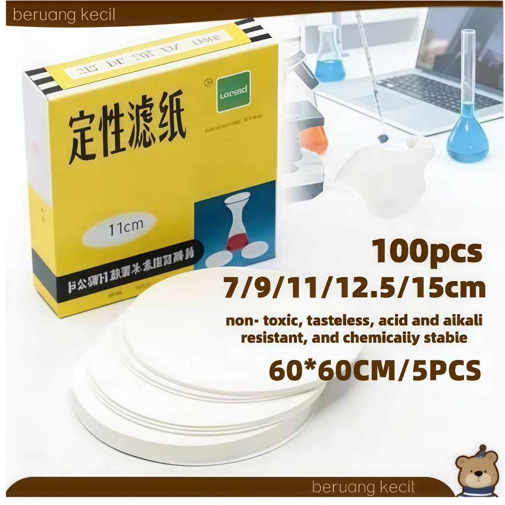 Jual 100pcs 7/9/11/12.5/15/18cm/60*60cm Kertas Saring Laboratorium ...