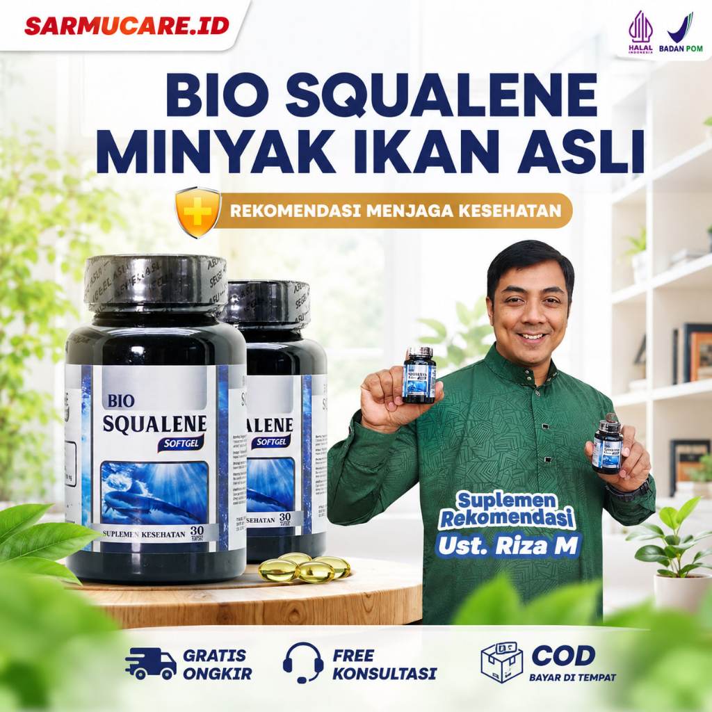 Bio Squalene Original Softgel Kapsul Lunak Minyak Hati Ikan Hiu Asli 100%