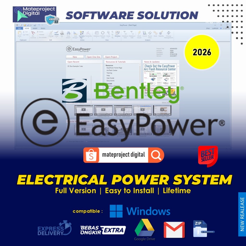 Jual Bentley EasyPower 2024 Full Permanent Software Electrical Power ...