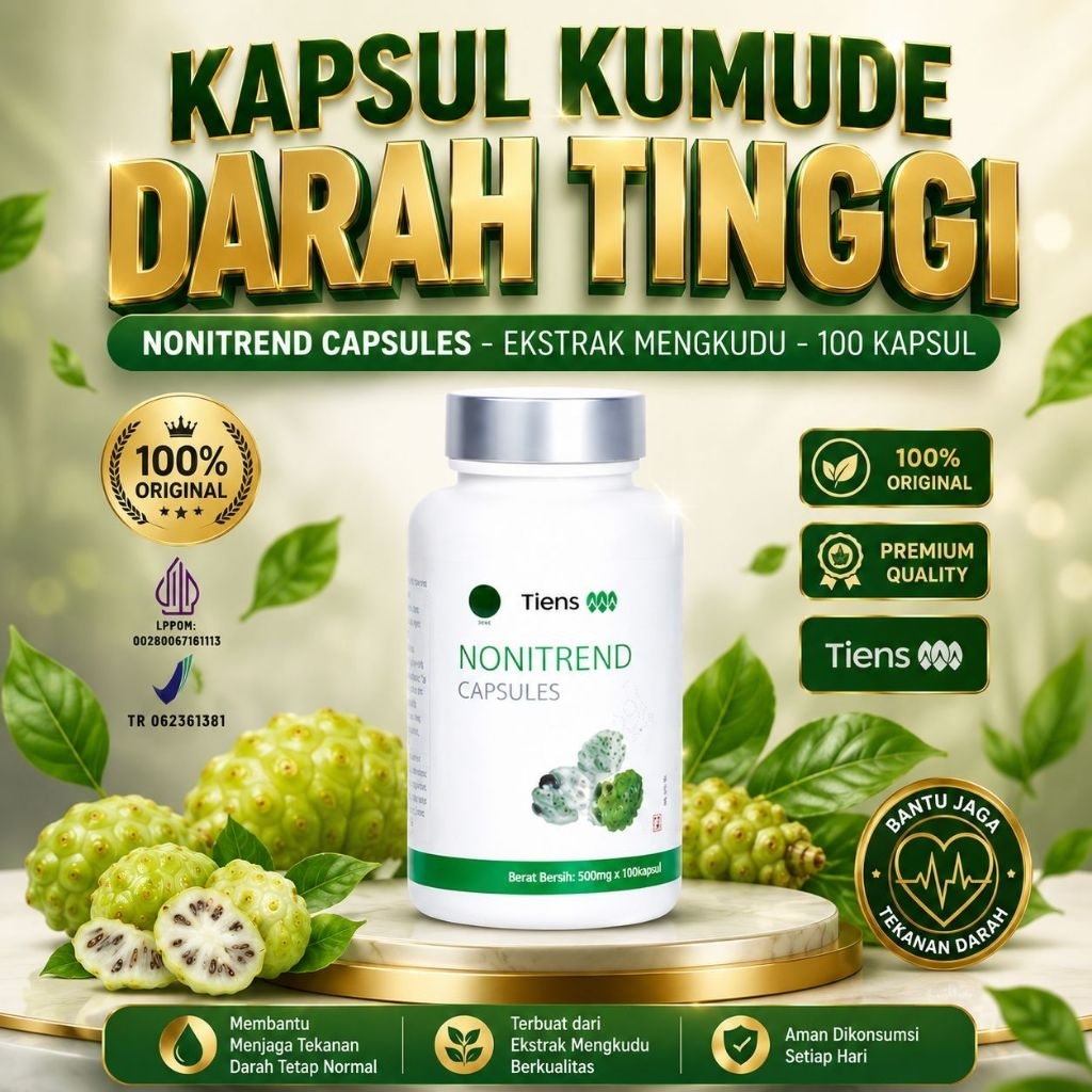 Tiens Kapsul Kumude Efektif Menurunkan Darah Tinggi Nonitrend Extrak Mengkudu Herbal Halal Bpom Ampuh
