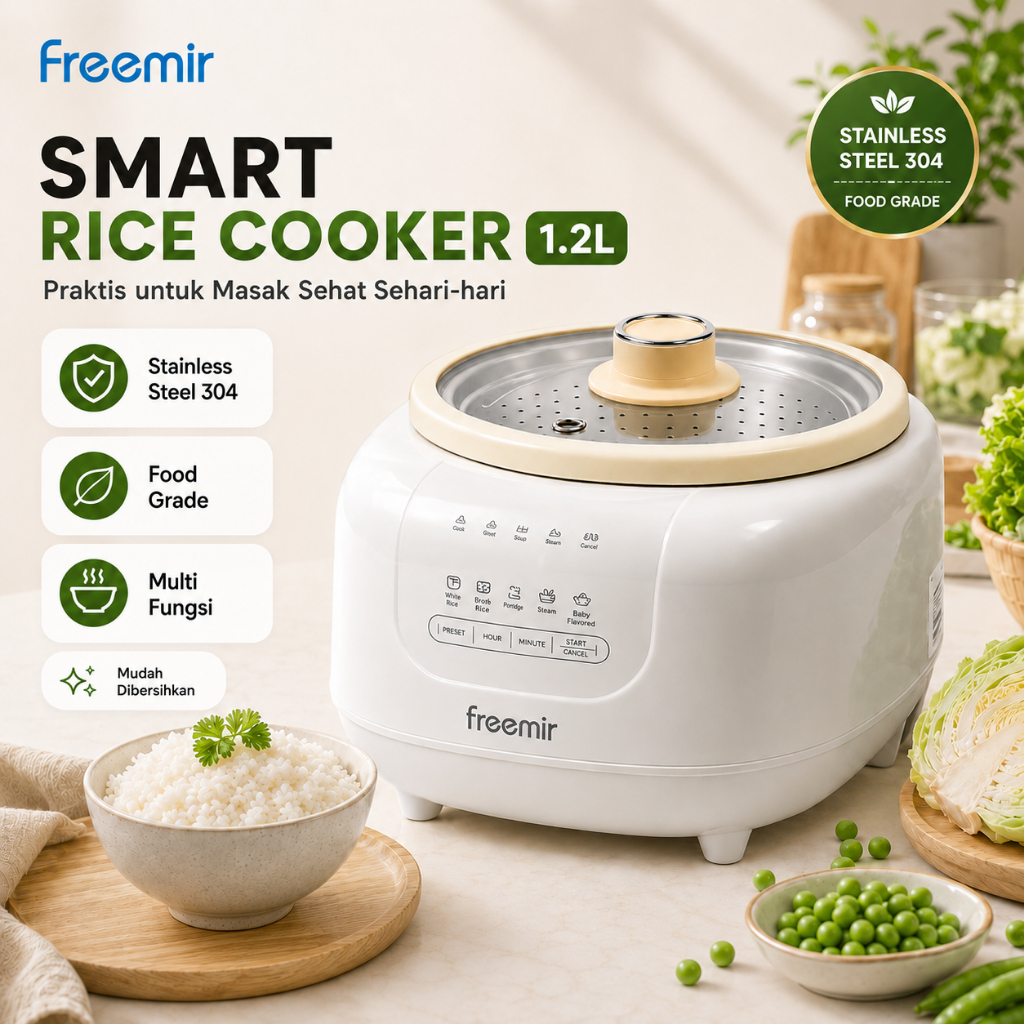 Jual Special freemir Slow Cooker Mini Rice Cooker Digital 1.2L ...