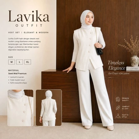 Foto 2 Setelan Vest & Celana Wanita Celana Panjang Bahan Semiwoll Premium | 010