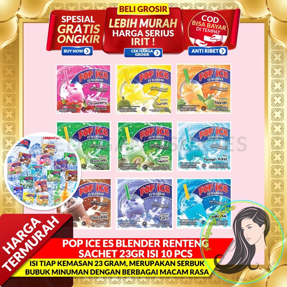 Jual Pop Ice Es Blender Renteng Sachet 23gr Isi 10 Pcs Berbagai Macam ...