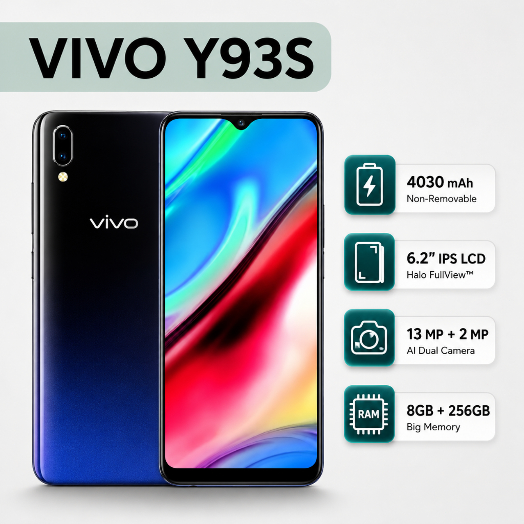 Smartphone VIVO  Y93s ANDROID  Handphone Ram 8/256GB 6.22inch Baru Fullset