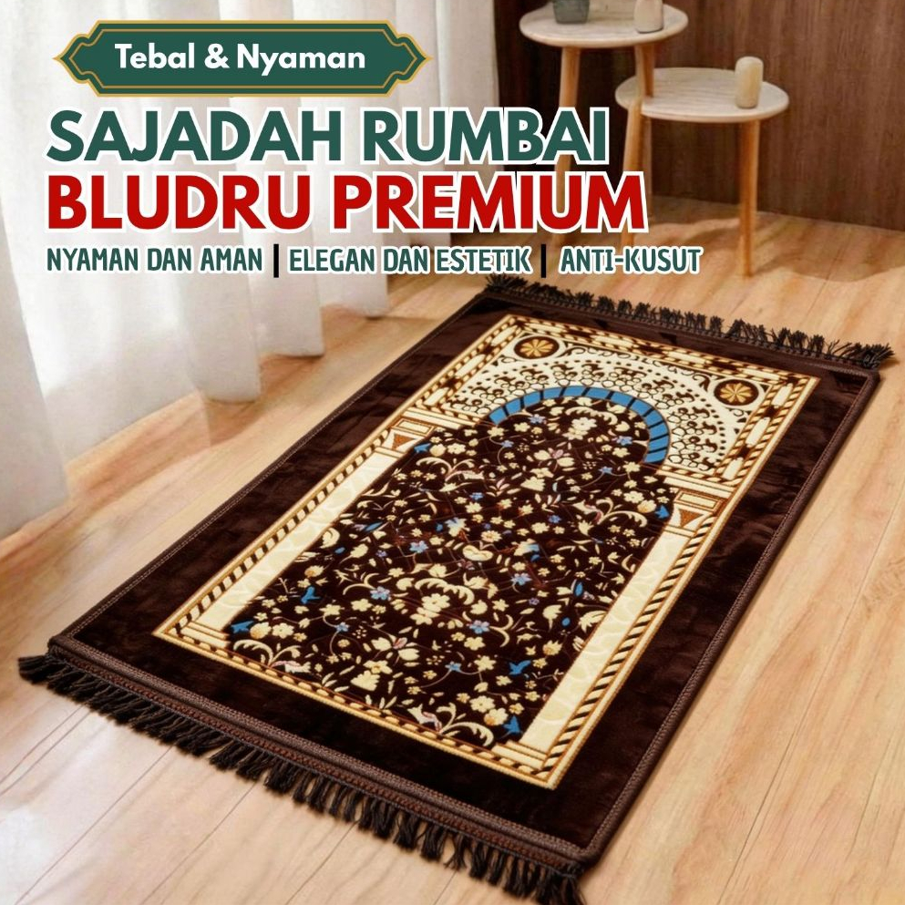 NEW!! Sajadah Turky Dewasa Rumbai Tebal Beludru Halus & Elegant Uk 70x110 cm Turki Jumbo Empuk Premium - D20A1