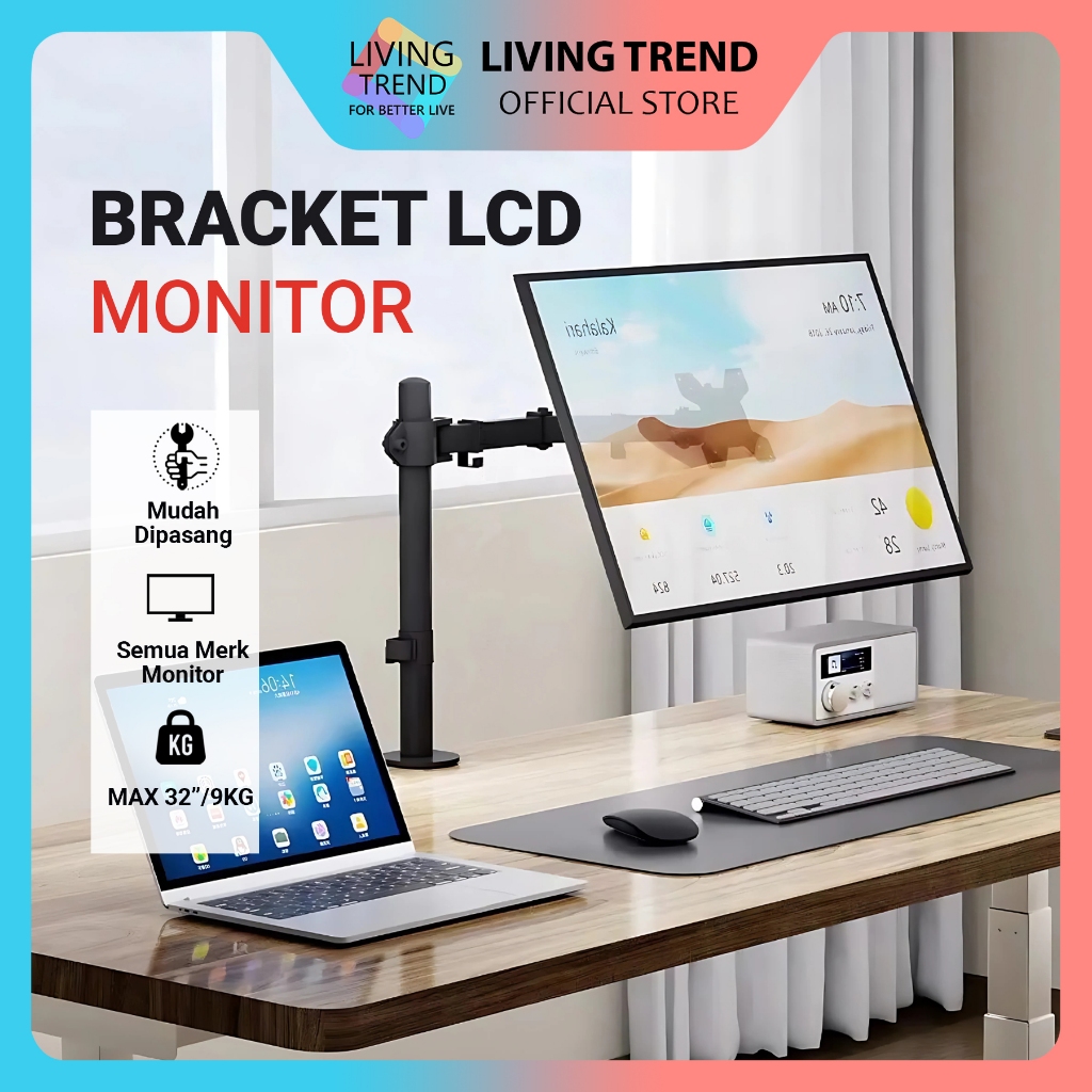Jual Monitor Bracket TV LED / Bracket LCD Monitor PC Gas Spring 13-32 ...