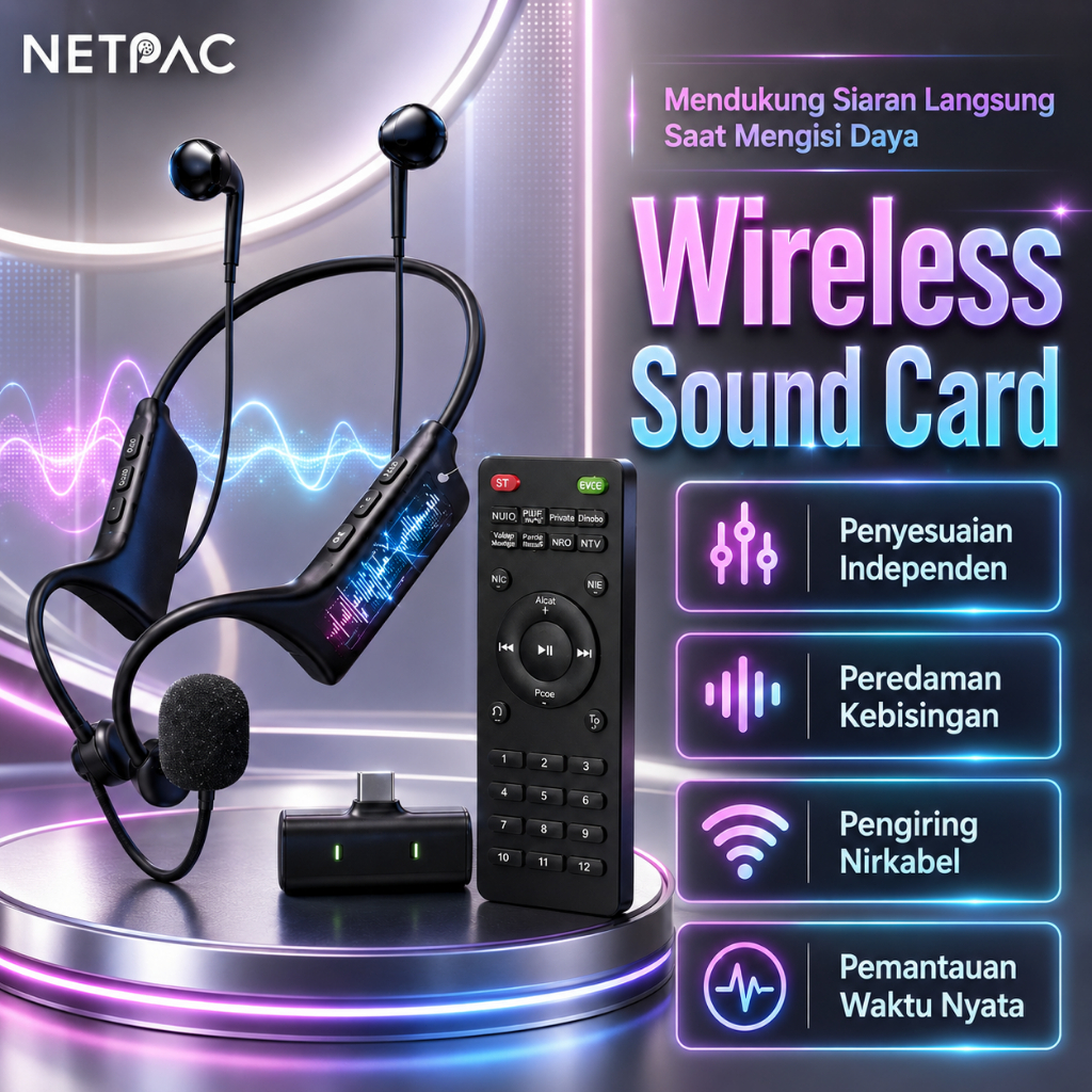 Jual NETPAC K9 SoundCard Bluetooth 2in1 Mikrofon Dipasang di Telinga ...