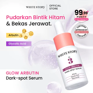 White Story Dark Spot Serum Arbutin Glow Serum – Mencerahkan Wajah Atasi Noda Flek Hitam Bekas Jerawat Cerah Glowing