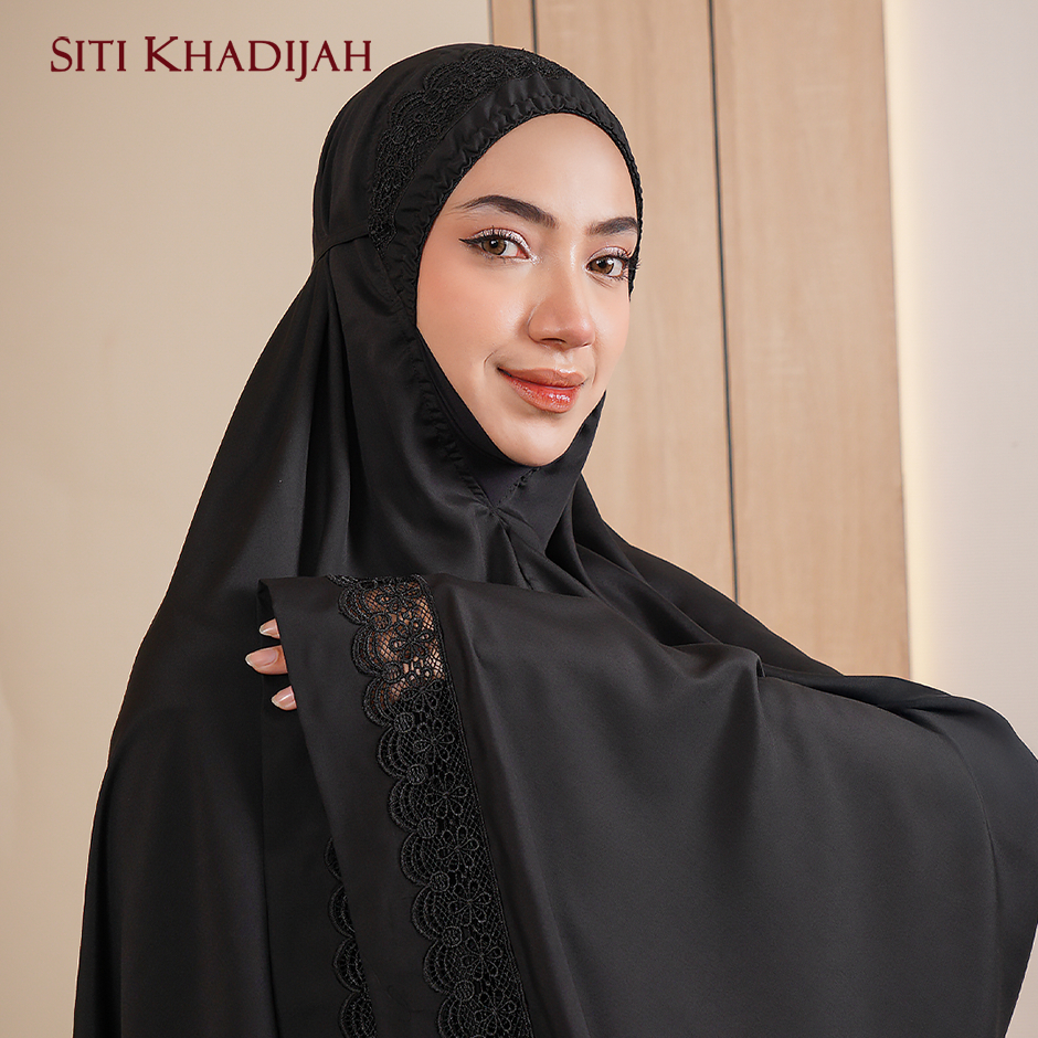 Mukena Hitam Siti Khadijah Signature Zinnia