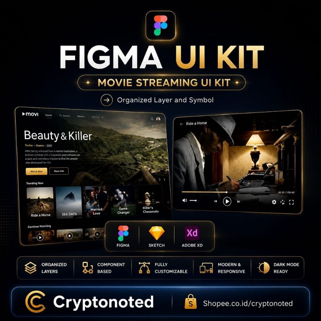 PROMO!! Movi - Movie Streaming Website Figma UI Kit