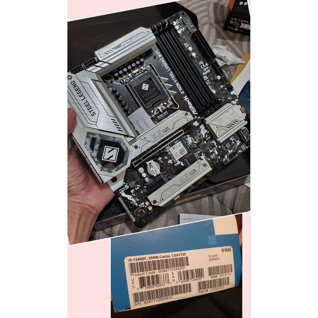 Jual asrock B760m steel legend wifi DDR5, new ex RMA + i5 13400f box ...