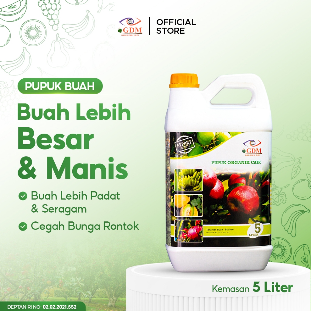GDM Pupuk Buah 5L | Super Hemat untuk Kebun Buah | Produksi Lebih Tinggi & Maksimal