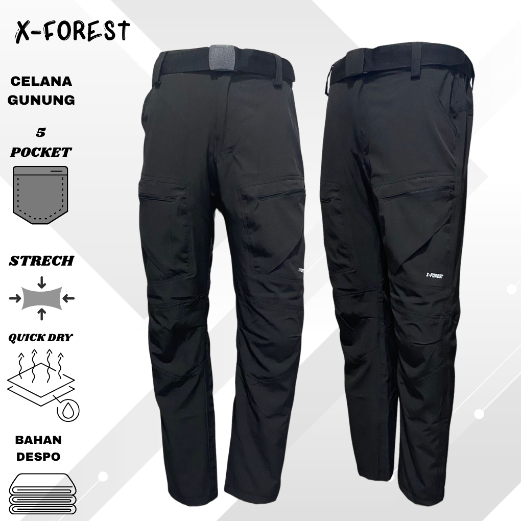 Celana Outdoor Pria Celana Gunung Hiking Camping Quickdry Strech Adventure Unisex Pria Wanita