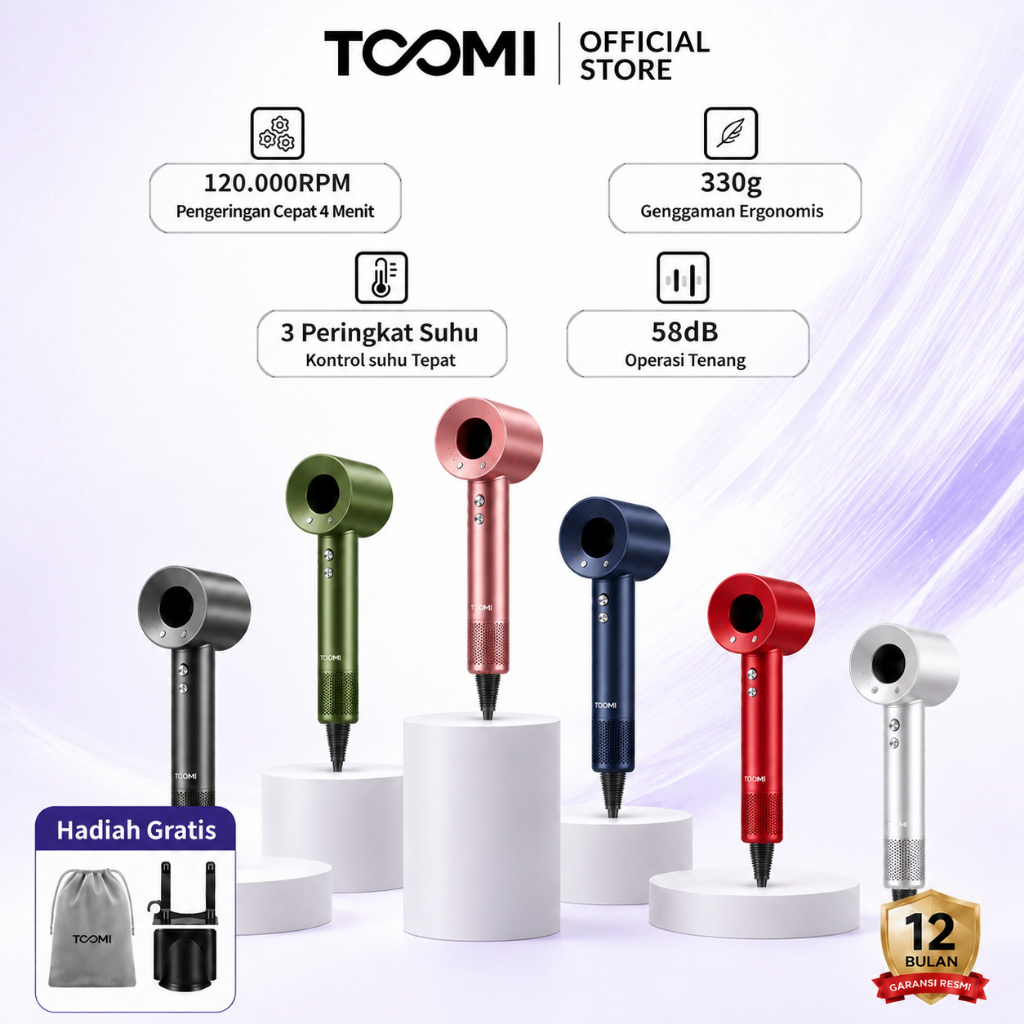 Jual TOOMI Neo Code 1 Pengering Rambut High Speed HairDryer 120.000 RPM ...