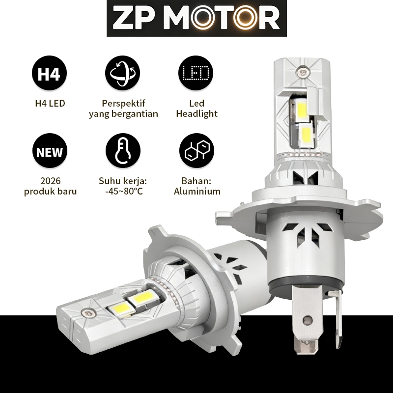 OFFIY Official Store lampu LED mobil 56W Super Bright H4 Super Bright Bohlam Lampu Depan H4 Led Headlight