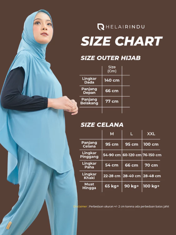 HELAIRINDU Setelan Hijab Olahraga Wanita Slide 3