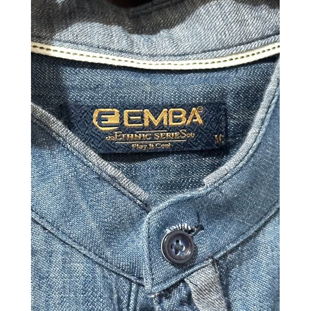 Emba Jeans denim premium, fit rapi pria
