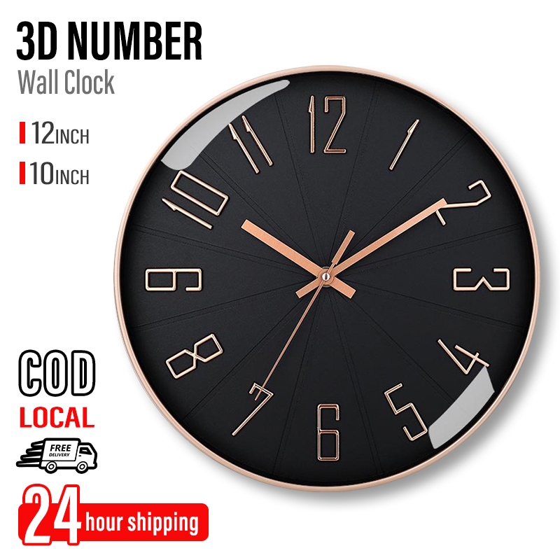 Jam Dinding Bulat 3D Diam 30CM Desain Modern Minimalis untuk Ruang Tamu & Kamar Tidur