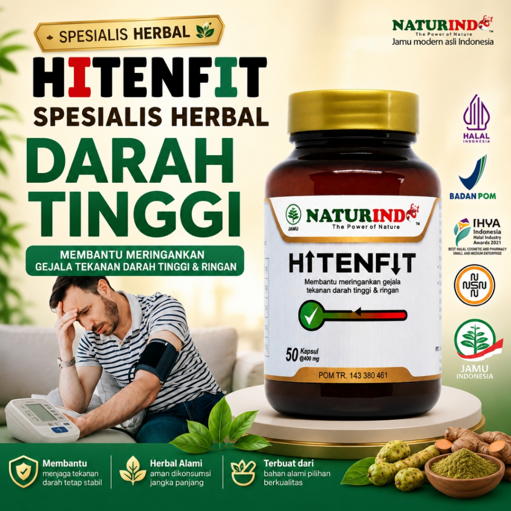 Obat Darah Tinggi Hipertensi Jamu Herbal Hitenfit Naturindo