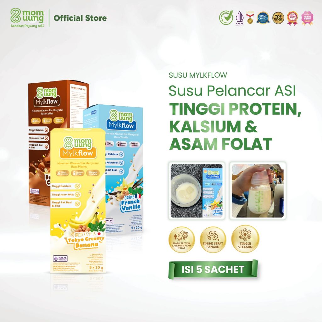 Mom Uung Susu Mylkflow 5 Sachet - Susu Pelancar ASI Halal & BPOM