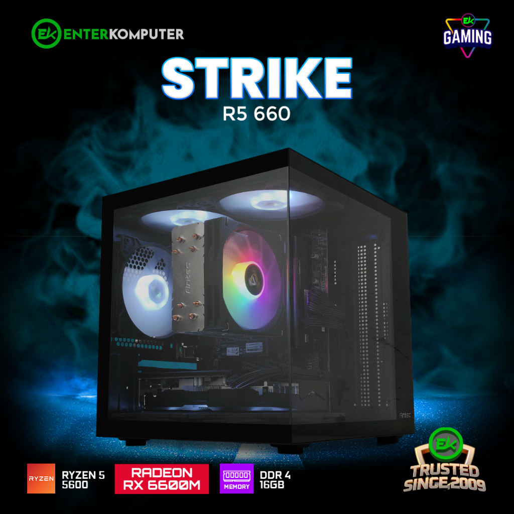 Jual EK Gaming Strike R5 660 - PC Rakitan Gaming Ryzen 5 5600 RX 6600M ...