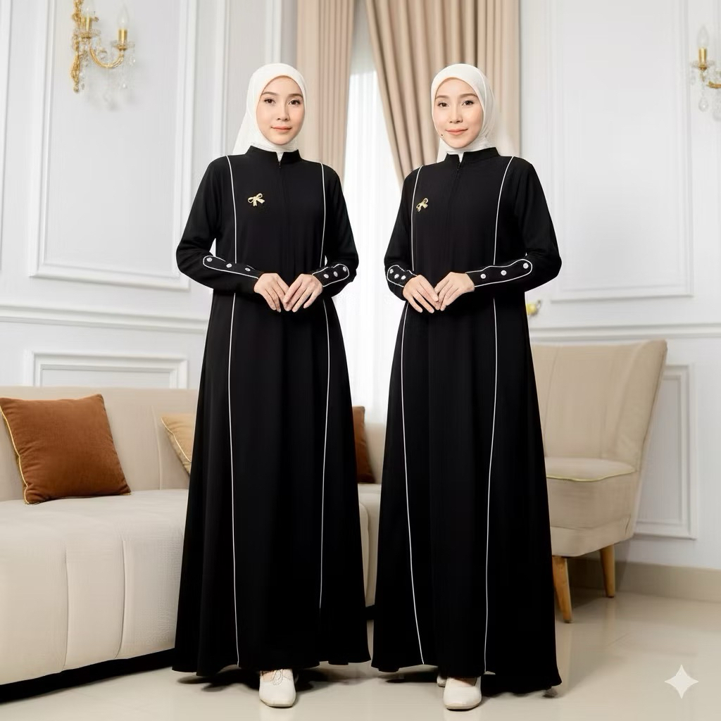 { PROMO TERBARU } Gamis Naira Dress Abaya Wanita Kekinian Crinkle Premium Baju Muslim Dress Panjang Polos Busui Friendly Elegan Outfit Lebaran Kondangan Terbaru Jumbu Seragam Haji Umroh