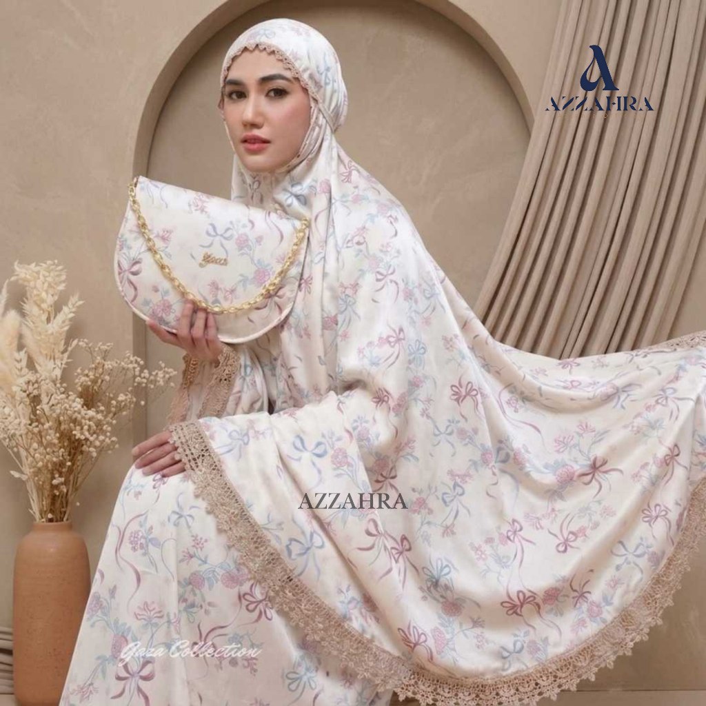 AZZAHRA - Mukena Dewasa Mewah Silk Series Azzahra Renda Armanie