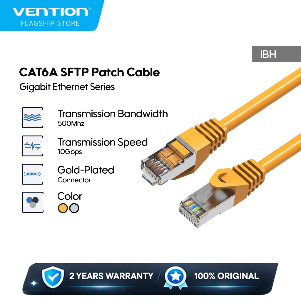 Jual Vention Kabel LAN Cat 6a cat6 SFTP Patch Cable RJ45 10Gbps 500Mhz ...