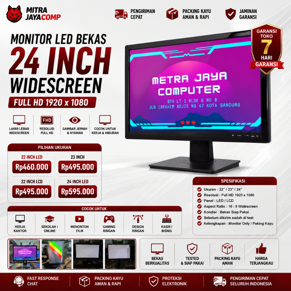 Jual Monitor Komputer 24 Inch Terlengkap & Harga Terbaru Agustus 2026 ...