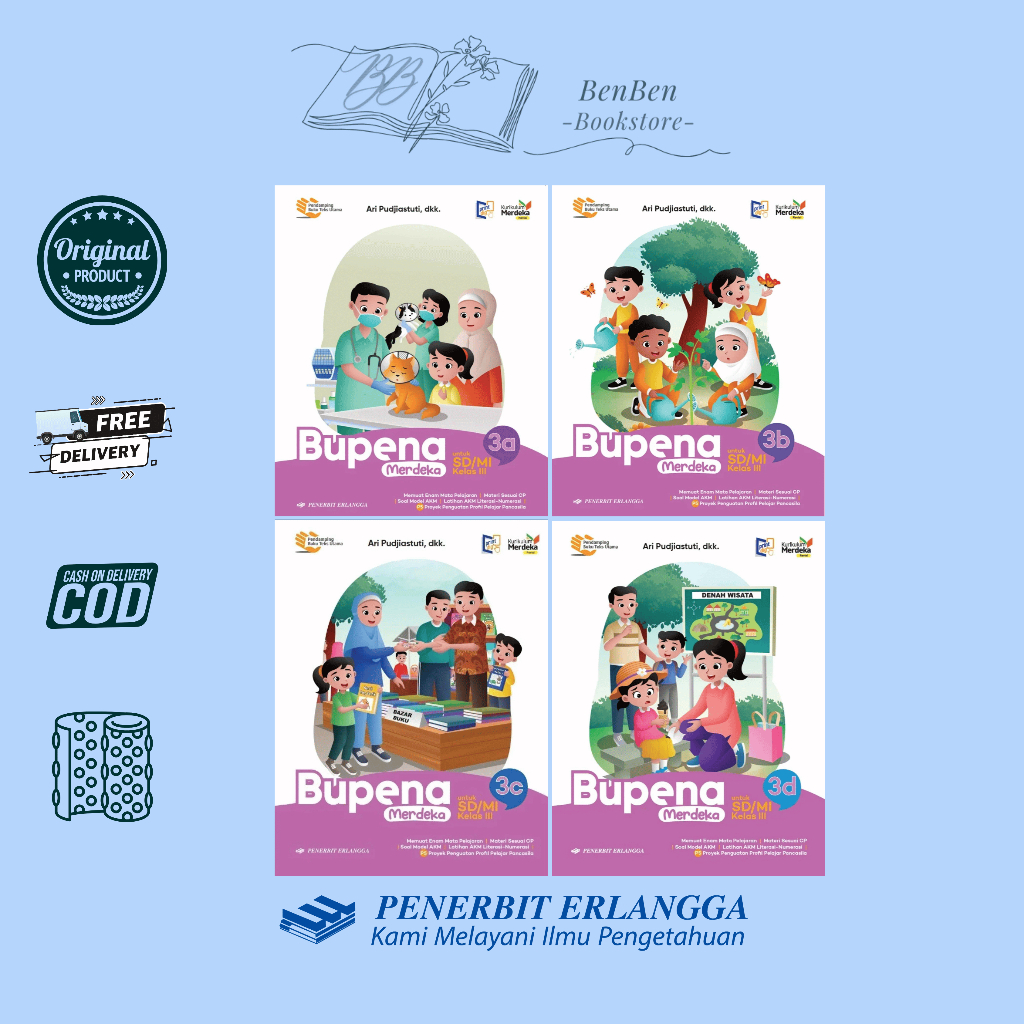 Jual BUPENA MERDEKA (REVISI) SD/MI KELAS 3 JILID 3A 3B 3C 3D KURIKULUM ...