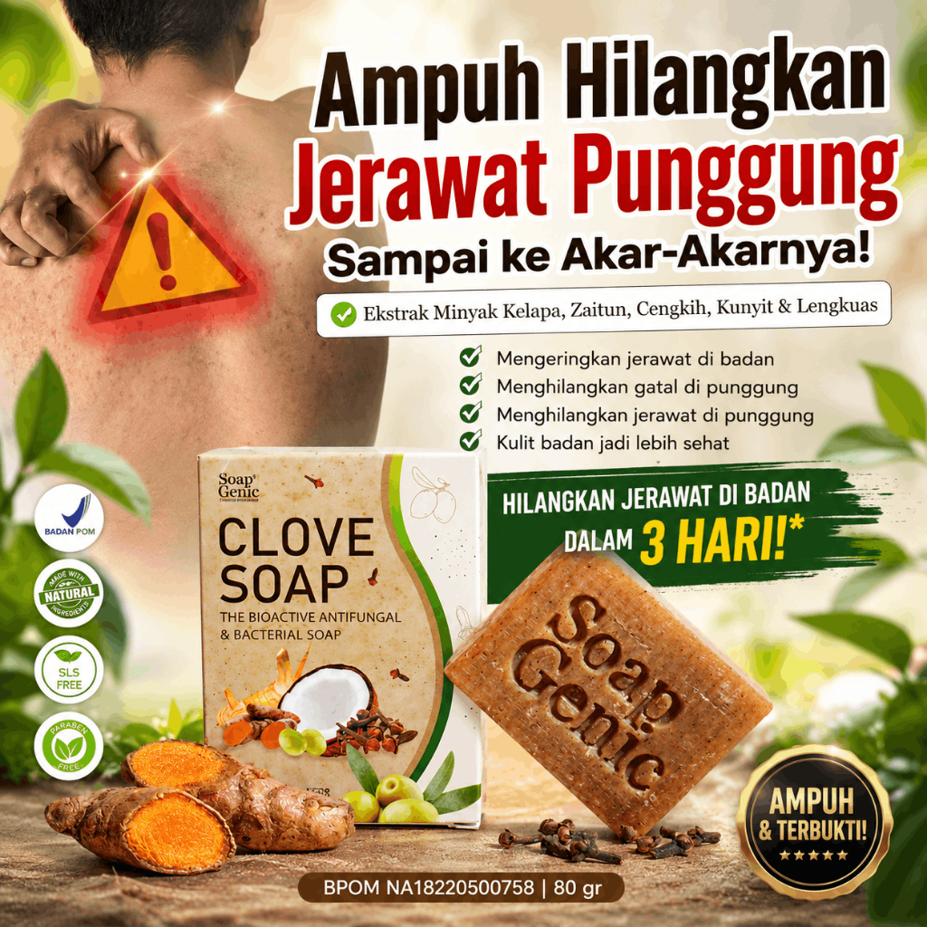 Sabun Jerawat Punggung Paling Ampuh Clove Soap BPOM 80gr