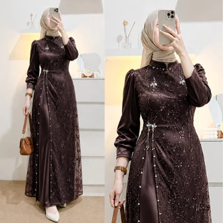 Khansa Gamis Kondangan Dress Pesta Wisuda Tunangan Lamaran Baju Wanita Melayu Baju Muslim Modern