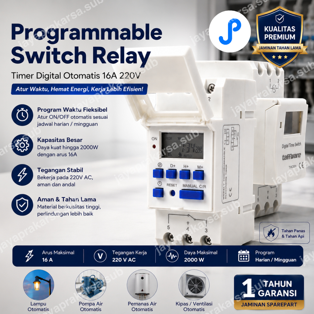 Jual Programmable Digital Timer Switch Relay 20 Program 220V/16A ...