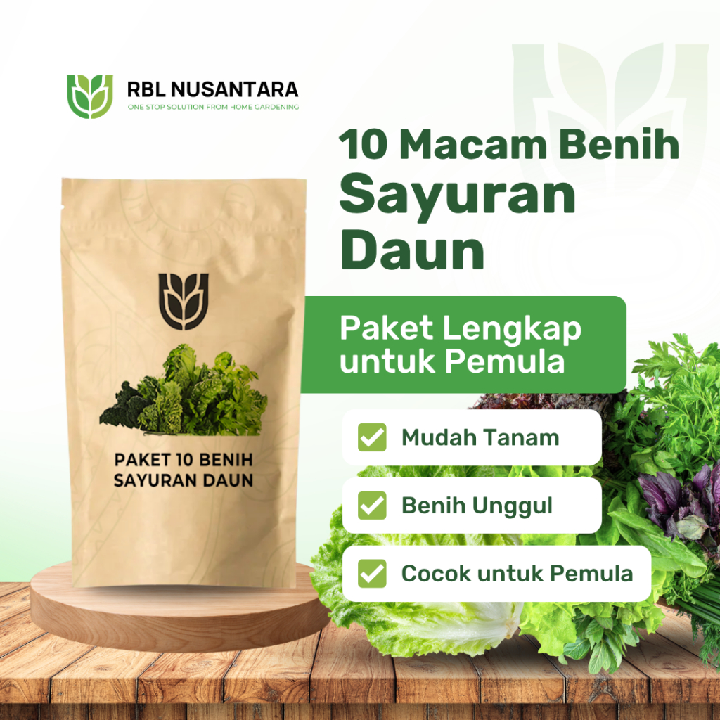 RBLN - Paket 10 Macam Benih Sayuran Daun