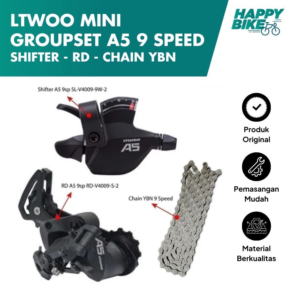 Jual Happy Bike Mini Grouset Sepeda Roadbike /Minivelo LTWOO A5 9 Speed ...