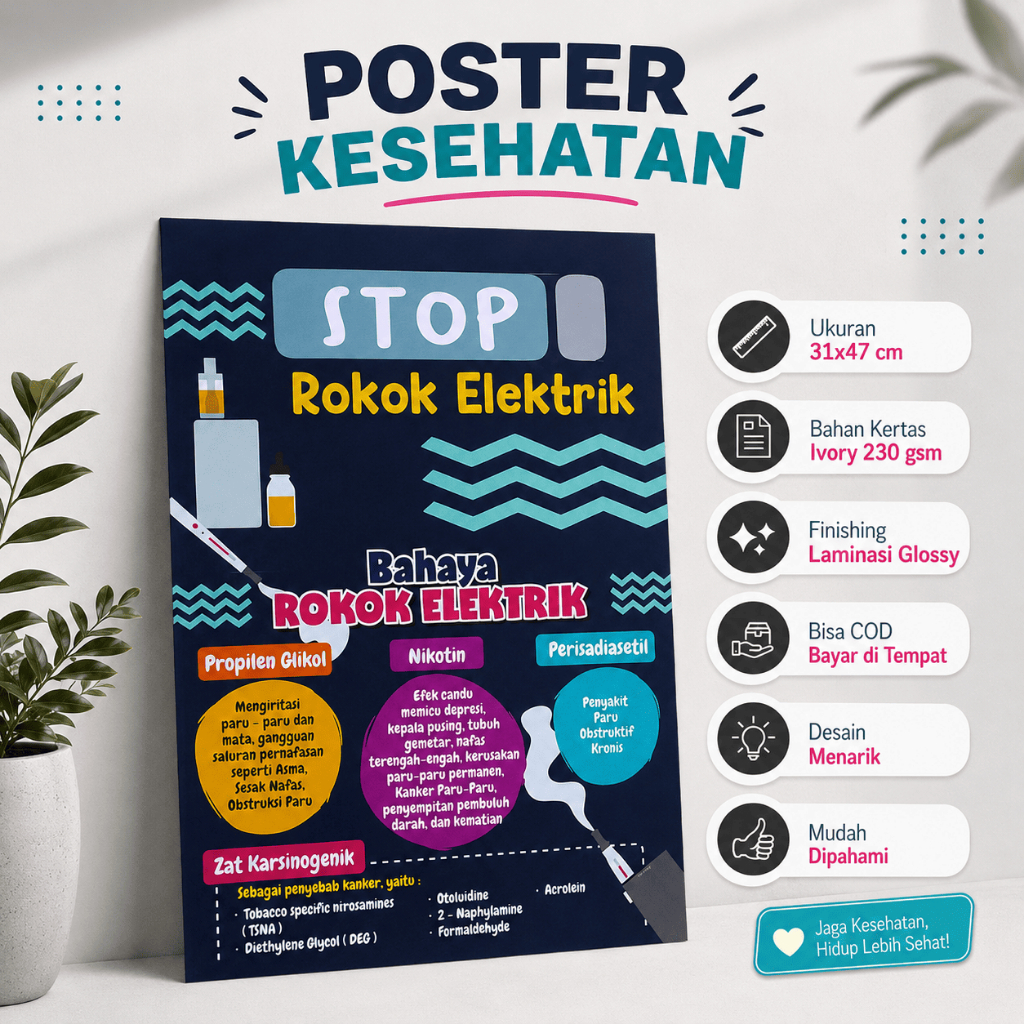 Jual Poster Kesehatan - Poster STOP Rokok Elektrik - STOP Vape | Shopee ...