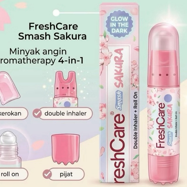 Jual Freshcare smash doble inhaler+roll on/freshcare Sakura Matcha ...