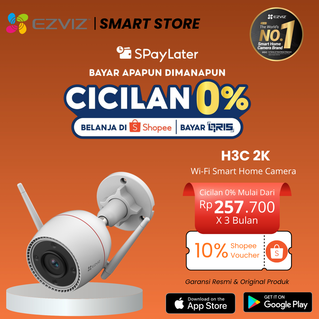 Jual EZVIZ CCTV H3C 2K WI-FI SMART HOME CAMERA OUTDOOR | Shopee Indonesia