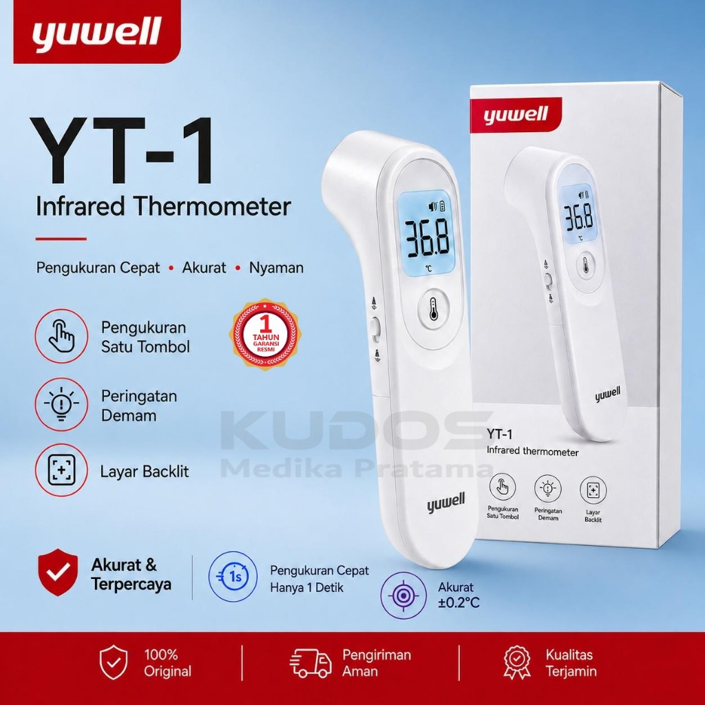 Jual Yuwell YT-1 - Thermometer YT1 - Infrared Termometer Dahi Kening ...
