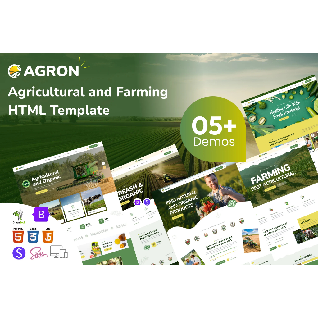 Agron – Template Website Pertanian Agriculture Organik Modern New Update