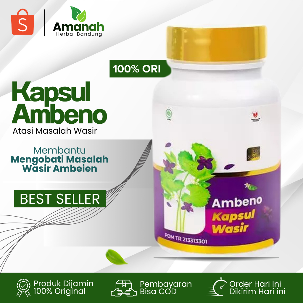 KAPSUL AMBENO Asli Original 100% Obat Herbal Atasi Wasir Dan Ambeien Terbukti Paling Ampuh