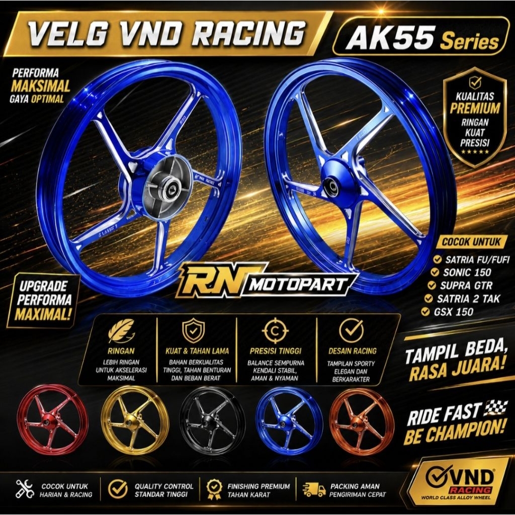 Jual Velg Racing VND AK 55 PNP Mx King CUSTOM Satria FU 150 | Satria ...