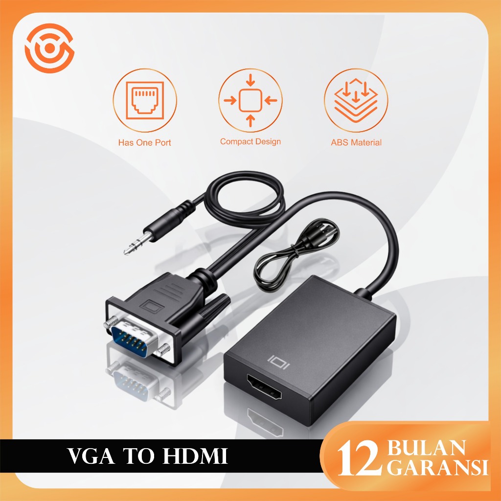 Jual Voc Adaptor Converter VGA to HDMI + Audio & USB Power – VGA to ...