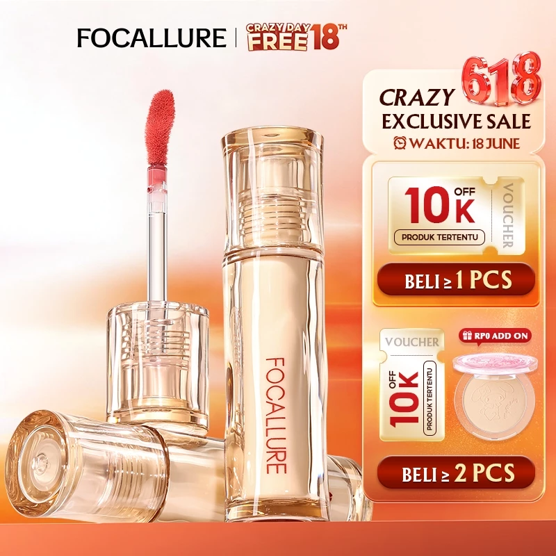 Pratinjau FOCALLURE Lip Tint Super Glazed Shine 16H Moisturizing Lightweight Lip Glossy