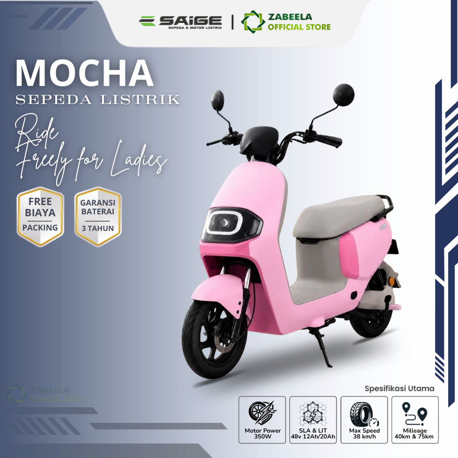 Sepeda Listrik SAIGE MOCHA - Battery Lithium dan SLA