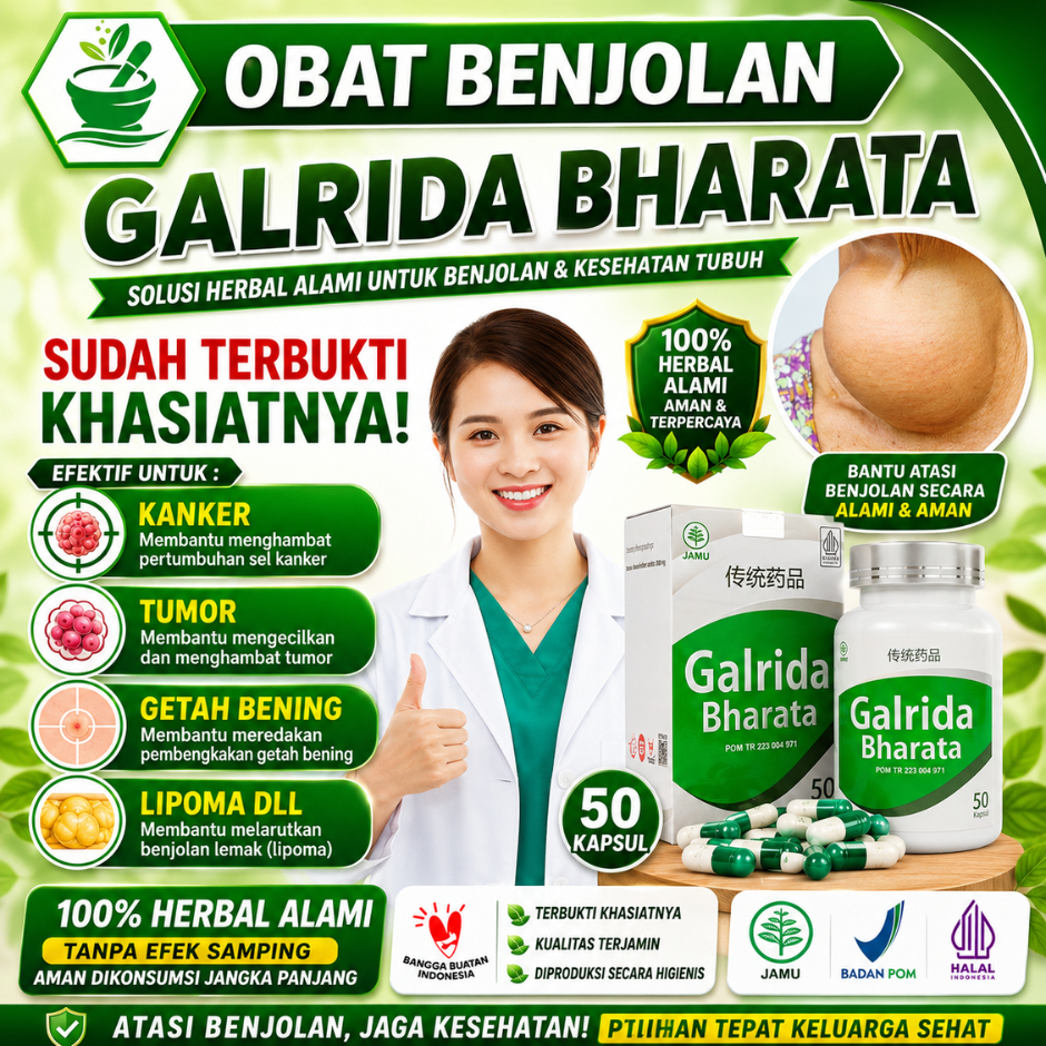 Obat Kanker - Obat Tumor GALRIDA BHARATA - Obat Benjolan Gondok Tiroid - Obat Kelenjar Getah Bening