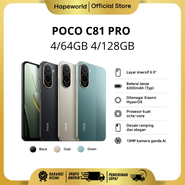 POCO C81 PRO (4GB/128G) (4GB/64GB) - GARANSI RESMI