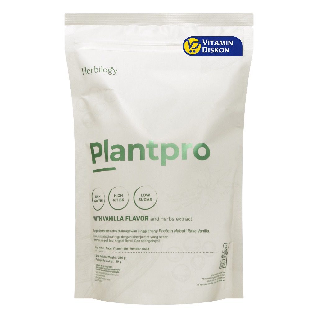 Jual HERBILOGY PLANTPRO WITH VANILLA AND HERBS 280GR | Minuman Protein ...