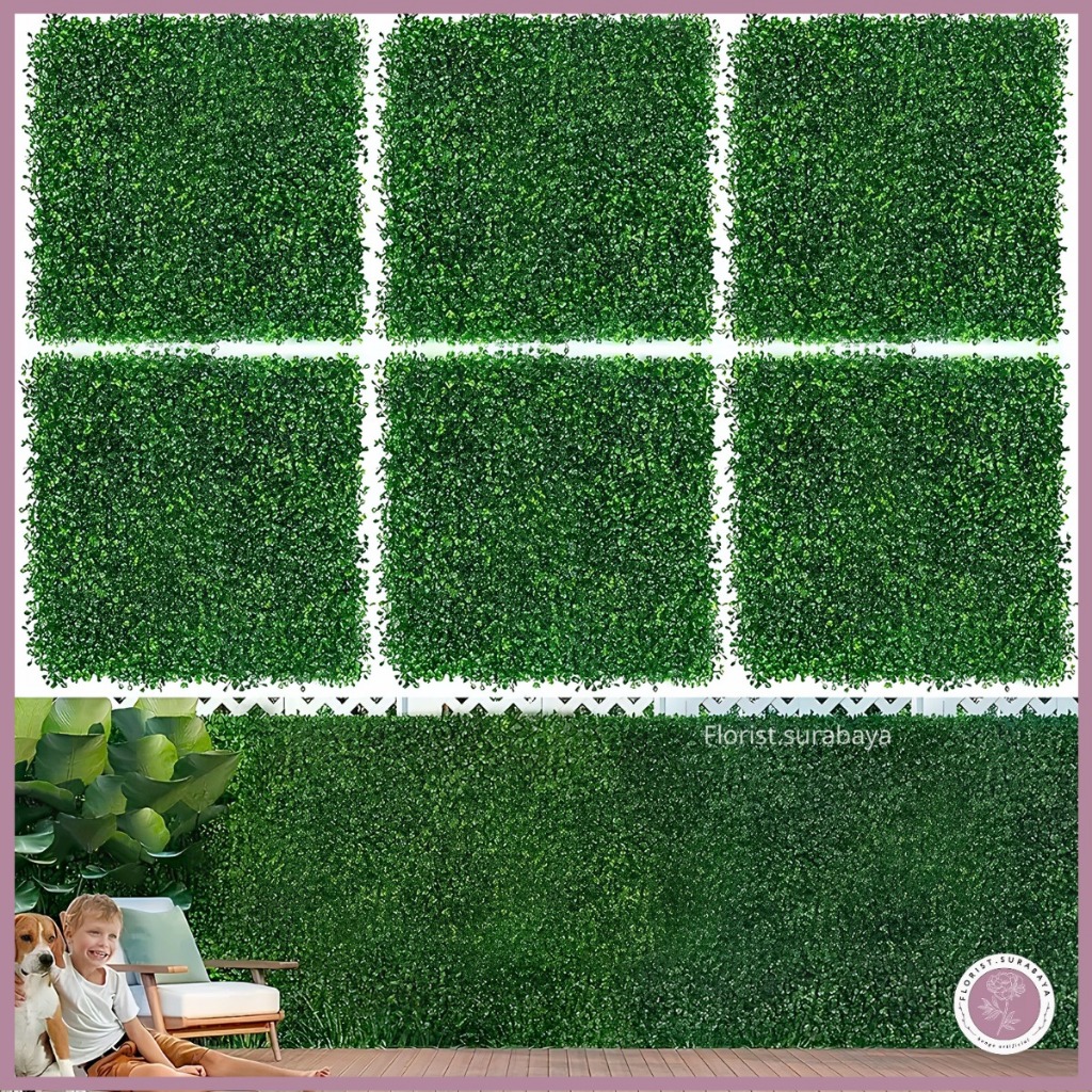 Rumput Oxylia Sintetis Ukuran 40 X 60 Daun Dollar Aksesoris Dekorasi Outdoor/Rumpu Hias Dinding Taman Pernikahan Dekor Dinding Cafe/Rumah
